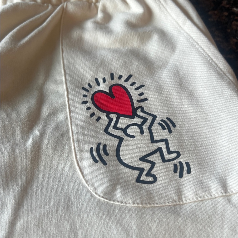 Keith Hering Cream Graphic Pocket Sweatpants with Red Accent XXL - Picture 3 of 6